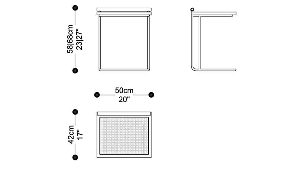 Image of the main dimensions of the product